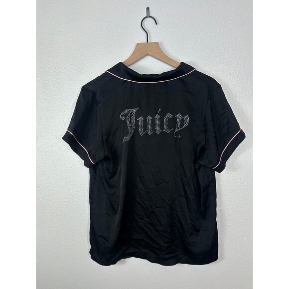 Juicy Couture Women's 2 Piece Pajama Bling Set Black Sz XL Y2K Style Loungewear - Picture 10 of 10